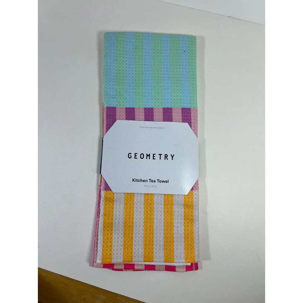 Geometry Kitchen Tea Towel Stripes Bold Multi 18 x 30